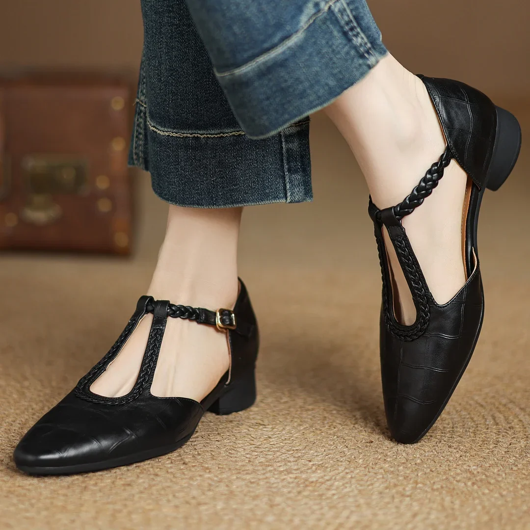Marina Roca ARABELA | Sandalias trenzadas de tacón – Negro – photo 6