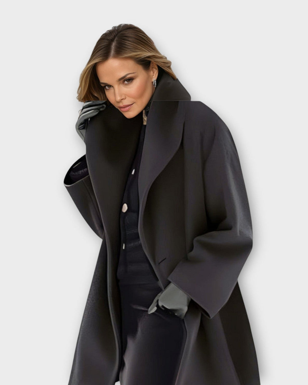 Marina Roca COLETTE | Abrigo de diseño contemporáneo – Negro – photo 4