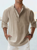Marina Roca Evan - Camisa elegante de Lino – Marrón – photo 2