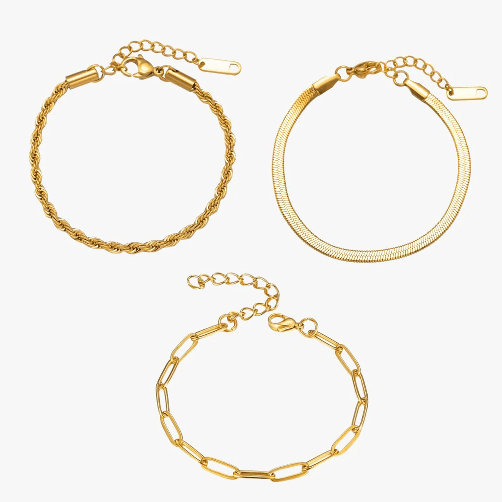 Marina Roca Esential | Conjunto de pulseras chapadas en oro de 18 quilates