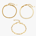Marina Roca Esential | Conjunto de pulseras chapadas en oro de 18 quilates