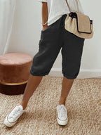 Marina Roca Audrey | Pantalones de Algodón-Lino – Negro
