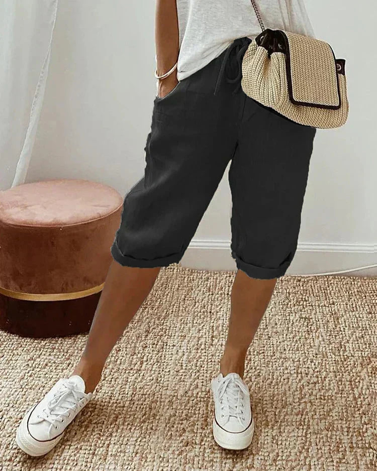Marina Roca Jemma | Pantalones Cortos Versátiles a la Altura de la Rodilla – Negro – photo 2