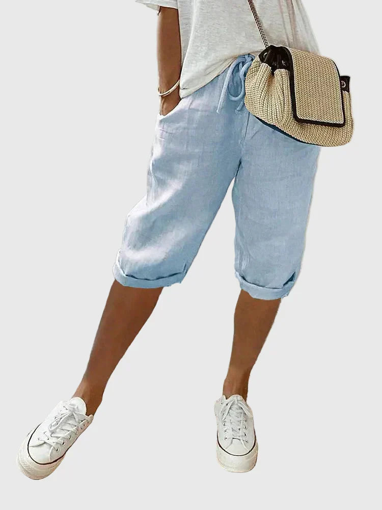 Marina Roca Grace | Pantlón corto cómodo suave – Azul – photo 4