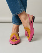 Anamartinezmadrid Estíbaliz | Zapatos Slingback Planos en Fucsia y Mostaza con Borlas – photo 3