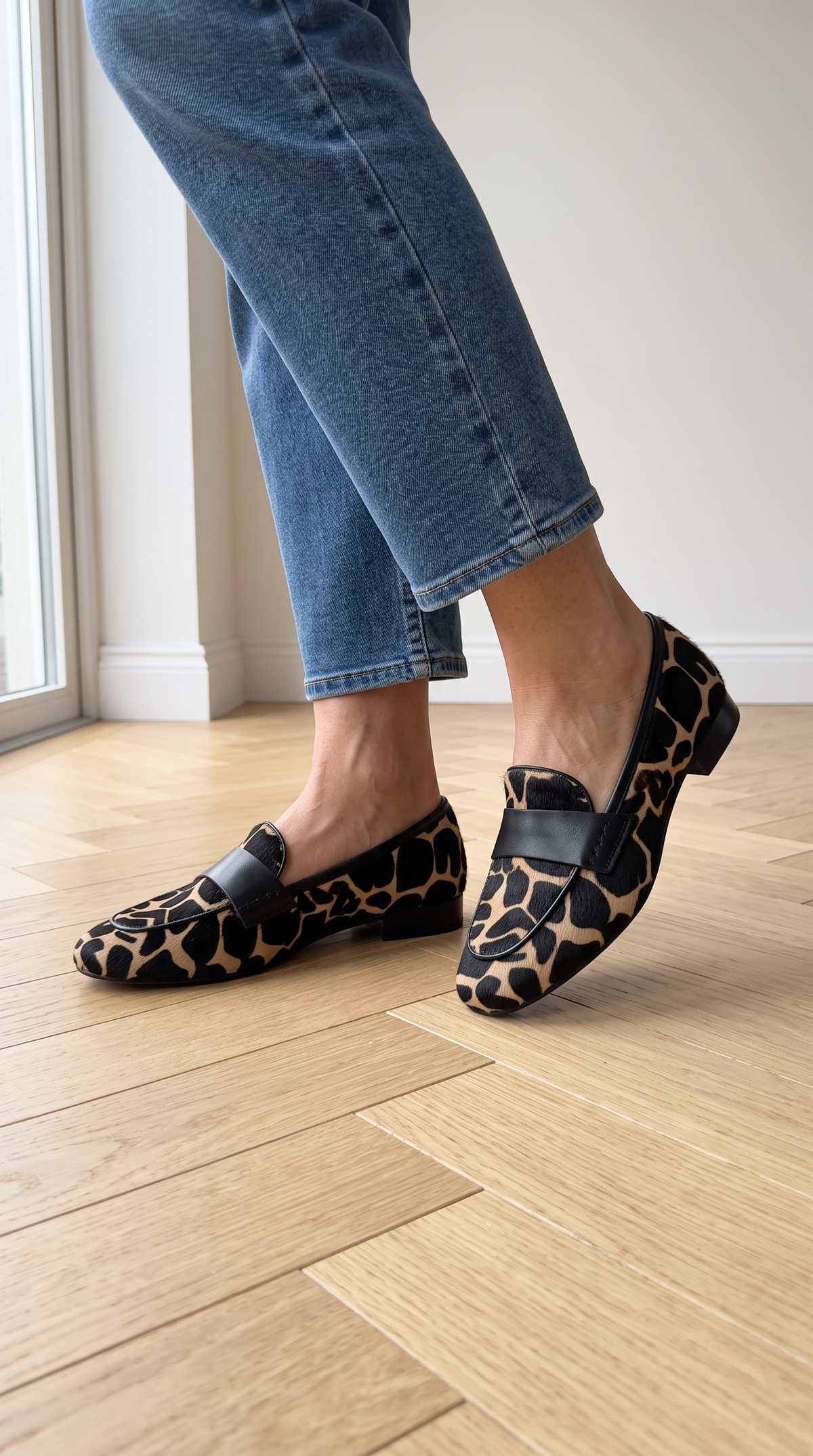 Anamartinezmadrid Zoe | Mocasines con Estampado de Jirafa en Albaricoque – photo 4