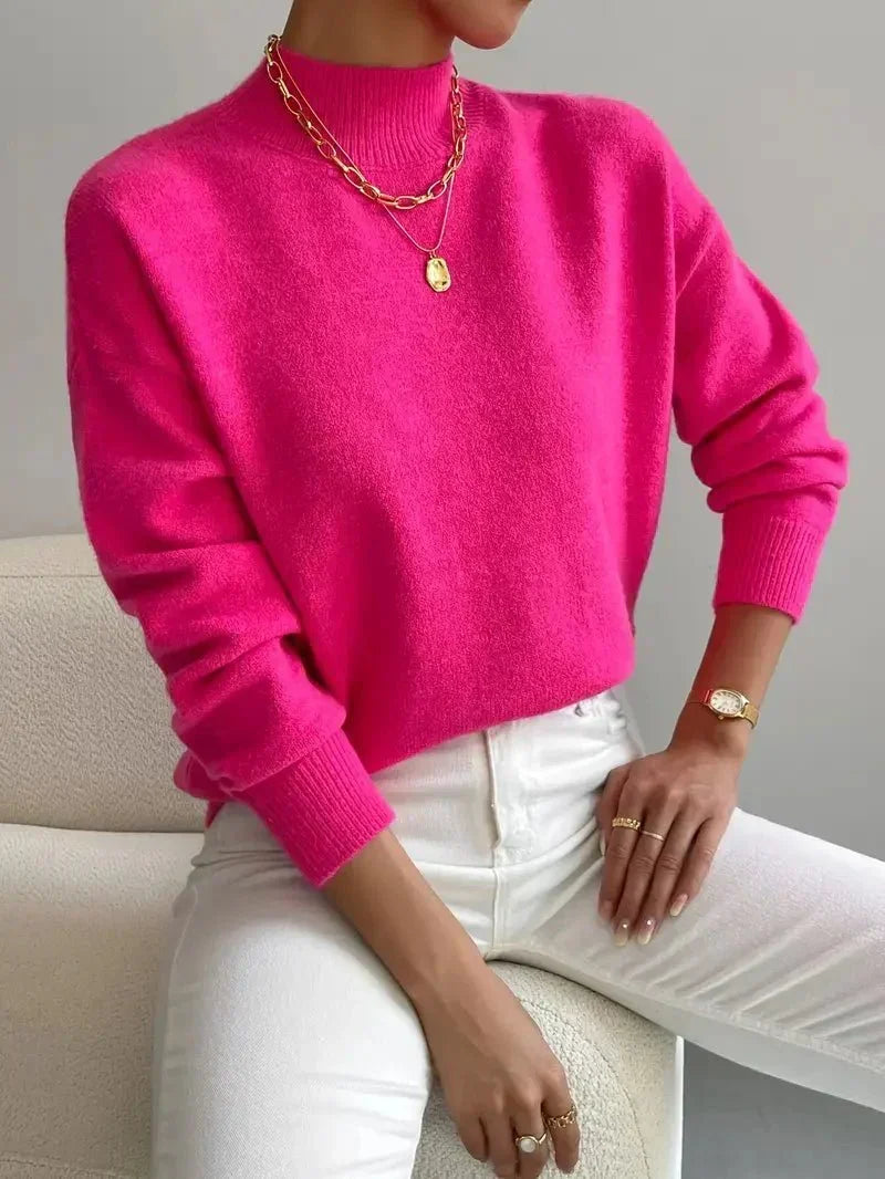 Anamartinezmadrid Leticia | Jersey de Punto Suave con Cuello Perkins – Fucsia – photo 6