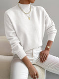 Anamartinezmadrid Leticia | Jersey de Punto Suave con Cuello Perkins – Blanco