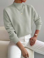 Anamartinezmadrid Leticia | Jersey de Punto Suave con Cuello Perkins – Verde Salvia – photo 10