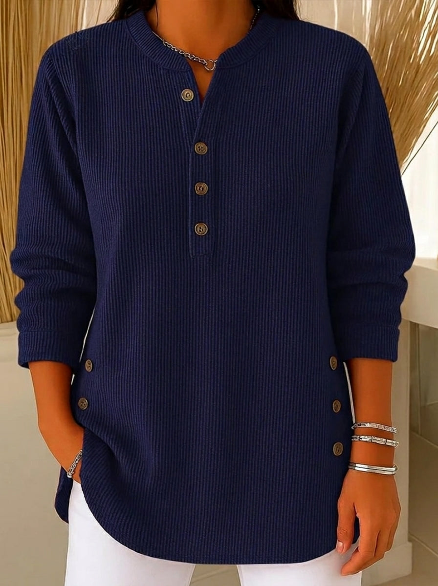 Casa Provincial Nieves - Túnica Henley con Botones – Azul Marino – photo 4