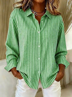 Casa Provincial Jimena - Camisa de Rayas con Botones – Verde – photo 2