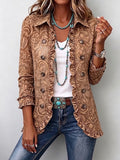 Casa Provincial Concepción - Chaqueta Floral Vintage con Volantes – Marrón