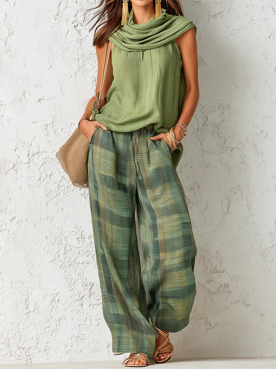 Anamartinezmadrid Beatriz | Conjunto de Blusa Fluida y Pantalón Ancho