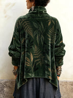 Anamartinezmadrid Cloe | Túnica de Terciopelo Verde con Helechos y Botones Laterales – photo 2