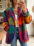 Anamartinezmadrid Jacinta | Chaqueta de Cuadros Multicolor con Solapas – Arcoíris