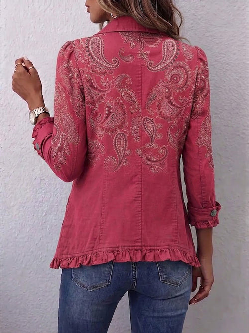 Casa Provincial Adoración - Chaqueta Cachemira Rosa con Volantes – photo 2