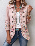 Casa Provincial Araceli - Chaqueta Floral con Volantes y Botones – Rosa