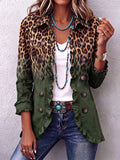 Casa Provincial Ramona - Chaqueta Blazer Leopardo Verde con Volantes – Verde