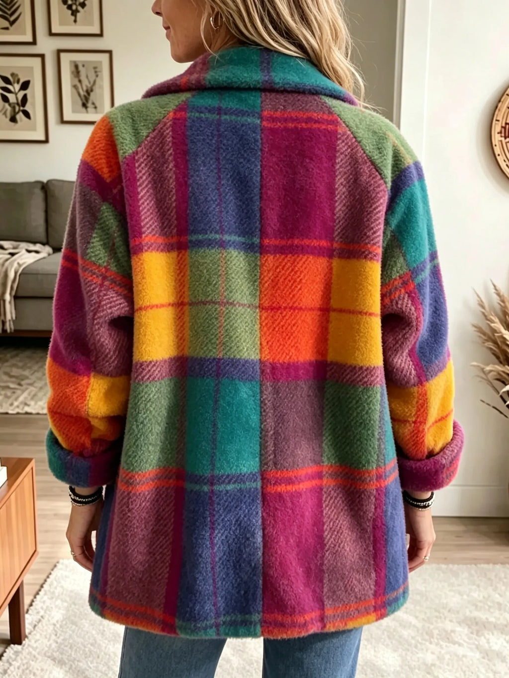 Anamartinezmadrid Jacinta | Chaqueta de Cuadros Multicolor con Solapas – photo 3