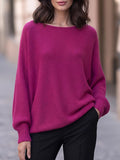 Anamartinezmadrid Margarita | Jersey Holgado de Punto con Cuello Redondo – Frambuesa