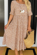 Pilar | Vestido Midi de Verano de Lunares con Volantes - Carmen Teruel