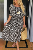Pilar | Vestido Midi de Verano de Lunares con Volantes - Carmen Teruel