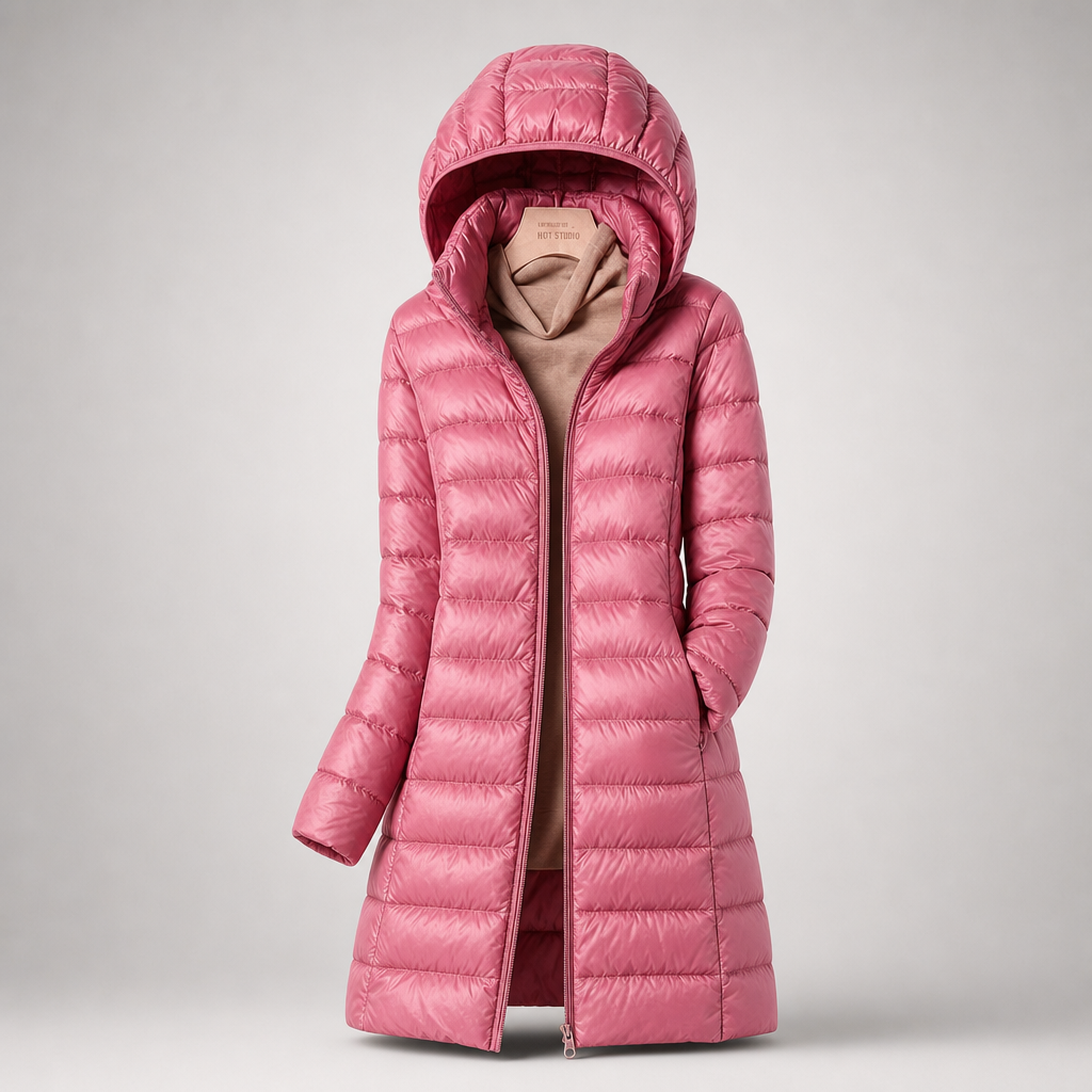 Anamartinezmadrid Norma | Plumífero Ultraligero con Capucha Desmontable – Rosa