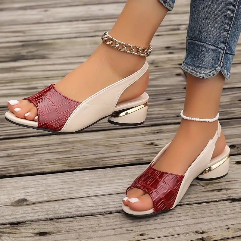 Anamartinezmadrid Raquel | Sandalias de Tacón Bajo Slingback Mujer Punta Abierta – photo 2