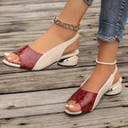 Anamartinezmadrid Raquel | Sandalias de Tacón Bajo Slingback Mujer Punta Abierta – photo 2