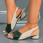 Anamartinezmadrid Raquel | Sandalias de Tacón Bajo Slingback Mujer Punta Abierta – Verde – photo 5