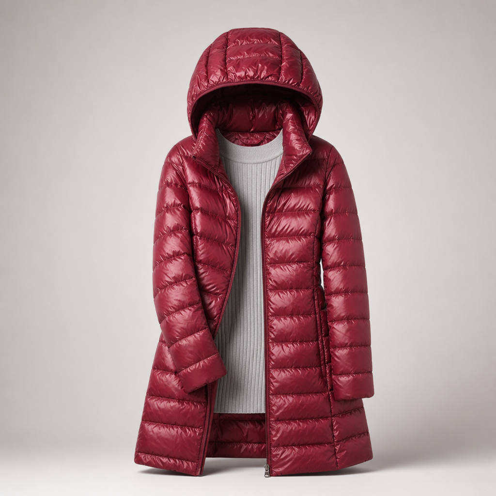 Anamartinezmadrid Norma | Plumífero Ultraligero con Capucha Desmontable – Rojo – photo 7