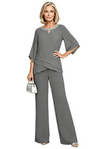 Anamartinezmadrid Matilde | Conjunto de Pantalón de Gasa para Madrina e Invitada – Gris – photo 9