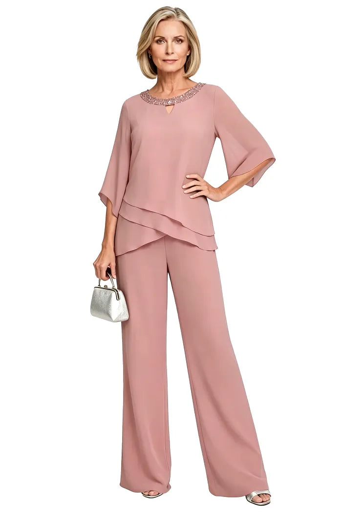 Anamartinezmadrid Matilde | Conjunto de Pantalón de Gasa para Madrina e Invitada – Rosa Chicle – photo 6