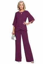 Anamartinezmadrid Matilde | Conjunto de Pantalón de Gasa para Madrina e Invitada – Ciruela – photo 11