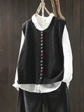Anamartinezmadrid Sabrina | Chaleco de Punto Elegante con Botones – Negro