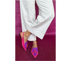 Anamartinezmadrid Zaida | Zapatos Slingback Planos en Fucsia y Morado con Borlas