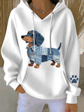Liora Barcelona Morena - Sudadera con Patchwork Arte Jamnik-Motivo – Blanco
