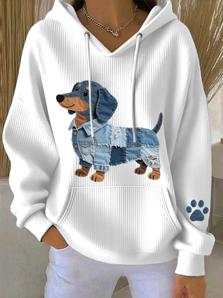 Liora Barcelona Morena - Sudadera con Patchwork Arte Jamnik-Motivo – Blanco