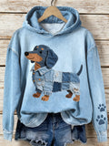 Liora Barcelona Estrella - Sudadera con Patchwork Arte Jamnik-Motivo – Azul