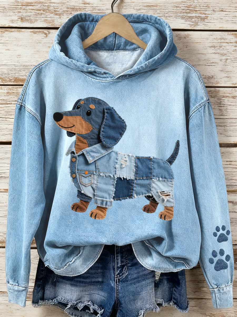 Liora Barcelona Estrella - Sudadera con Patchwork Arte Jamnik-Motivo – Azul