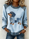 Liora Barcelona Julia - Perro Salchicha Encantador con Patchwork Denim – Azul