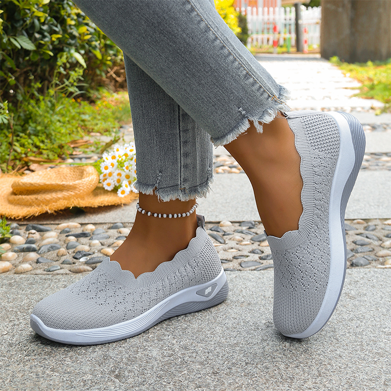 Anamartinezmadrid Ángela | Zapatillas de Punto Sin Cordones con Suela Acolchada – Gris – photo 3