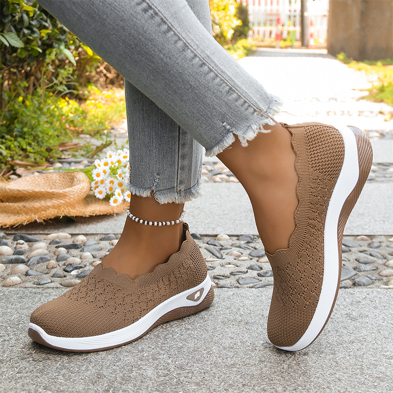 Anamartinezmadrid Ángela | Zapatillas de Punto Sin Cordones con Suela Acolchada – Marrón – photo 7