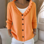 Anamartinezmadrid Olalla | Cárdigan de Punto con Cuello de Volantes – Naranja – photo 3