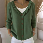 Anamartinezmadrid Olalla | Cárdigan de Punto con Cuello de Volantes – Verde – photo 5