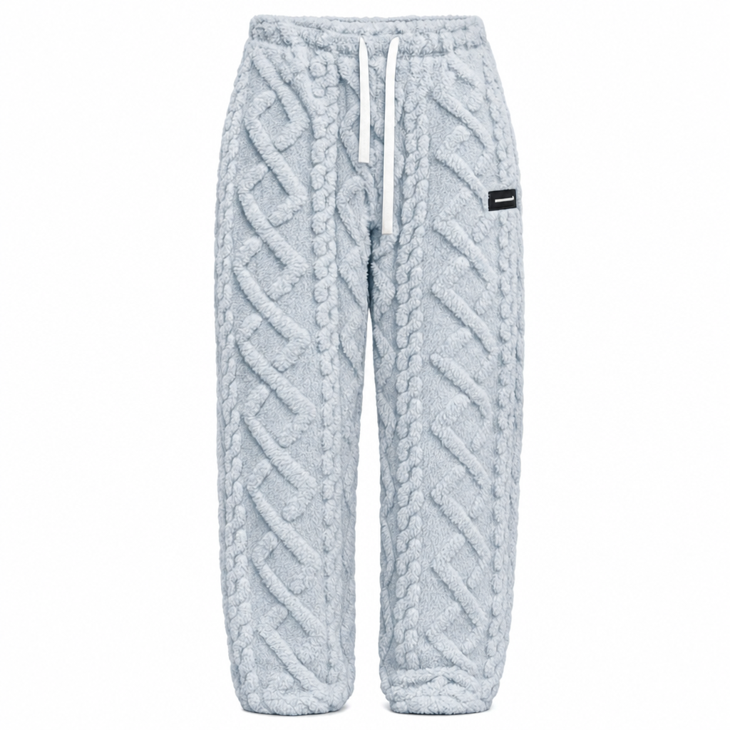 Anamartinezmadrid Sagrario | Pantalón Cálido Forrado de Franela con Textura en Relieve – Gris – photo 4