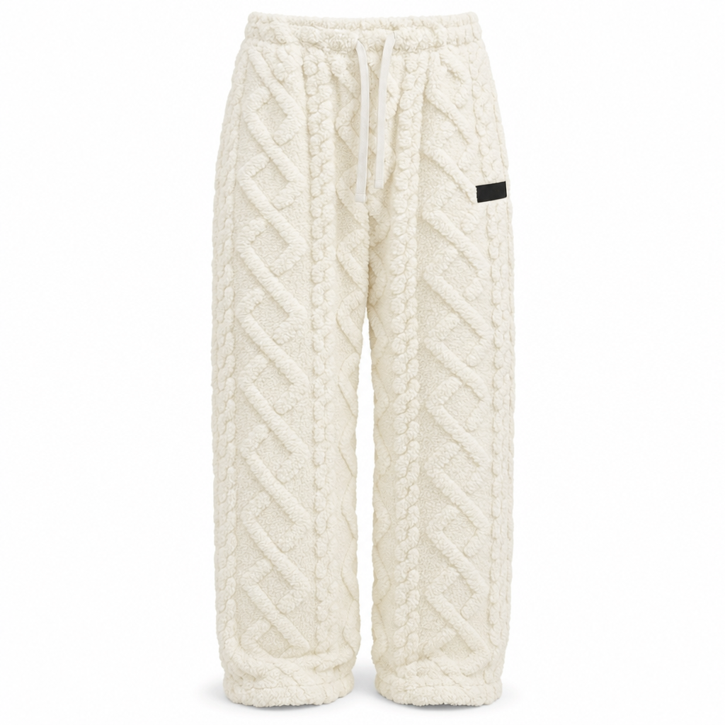 Anamartinezmadrid Sagrario | Pantalón Cálido Forrado de Franela con Textura en Relieve – Beige – photo 5