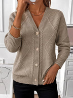Anamartinezmadrid Jacoba | Cárdigan Vintage de Ochos con Botones Dorados – Camel – photo 2
