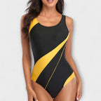 Marina Roca Traje de Baño de Una Pieza Deportivo con Corte en la Espalda – Amarillo – photo 3