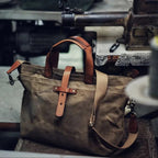 Anamartinezmadrid Triana | Tote Bag de Lona Encerada con Detalles de Cuero Mujer Bandolera – photo 2